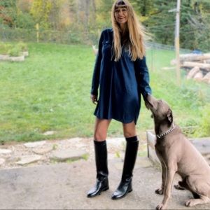 Old Navy Navy Long-Sleeve Shirt Dress